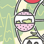 夢の遊園地のイラスト化（小山市移住定住パンフレット内）2023